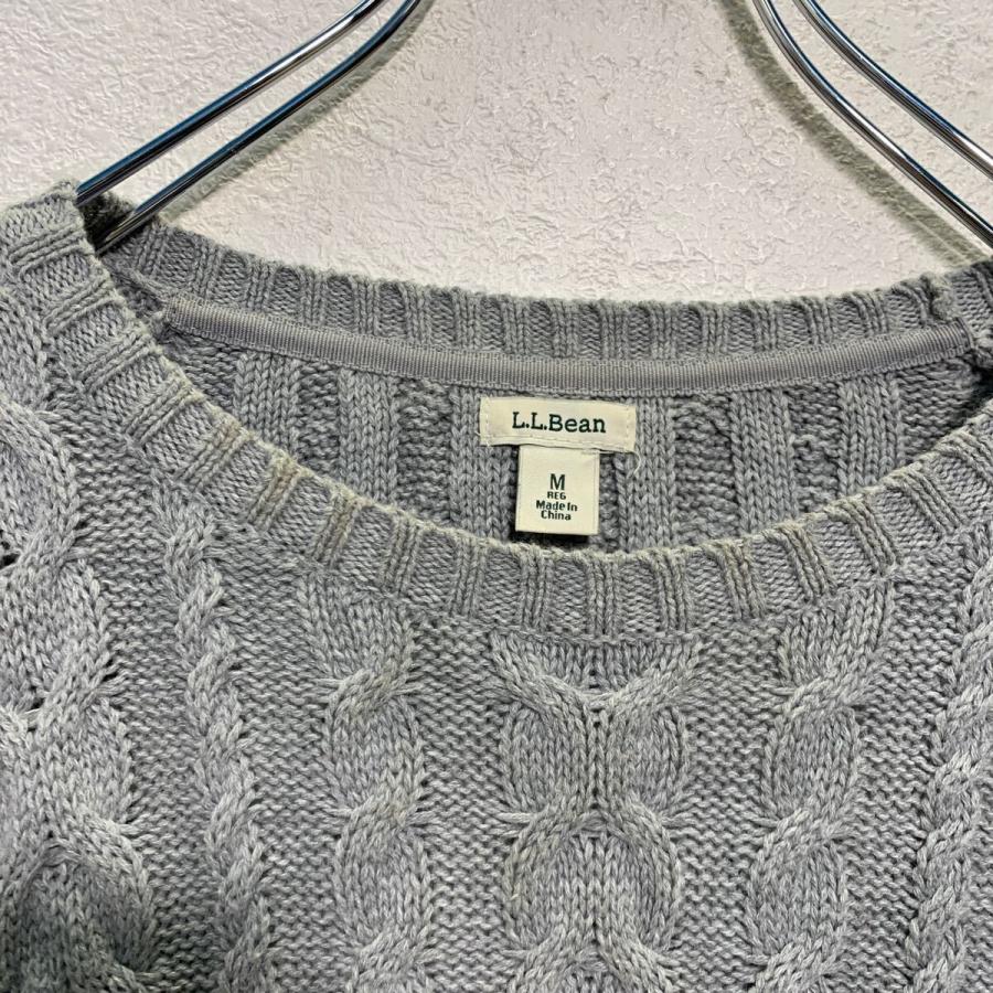 L.L.Bean コットン ケーブルニット セーターM グレー エルエル