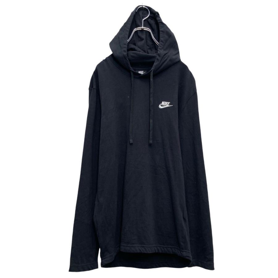 NIKE プリント スウェット パーカー ナイキ S ブラック プルオーバー
