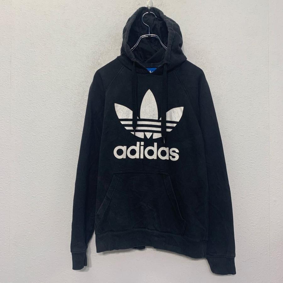 adidas ロゴ スウェット パーカー アディダス M ブラック プルオーバー