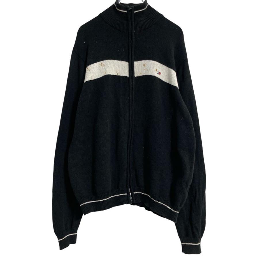 TOMMY HILFIGER ニット セーター L ブラック ホワイト トミー 