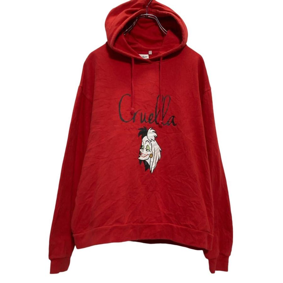 Disney キャラクター プリントスウェット パーカー M レッド