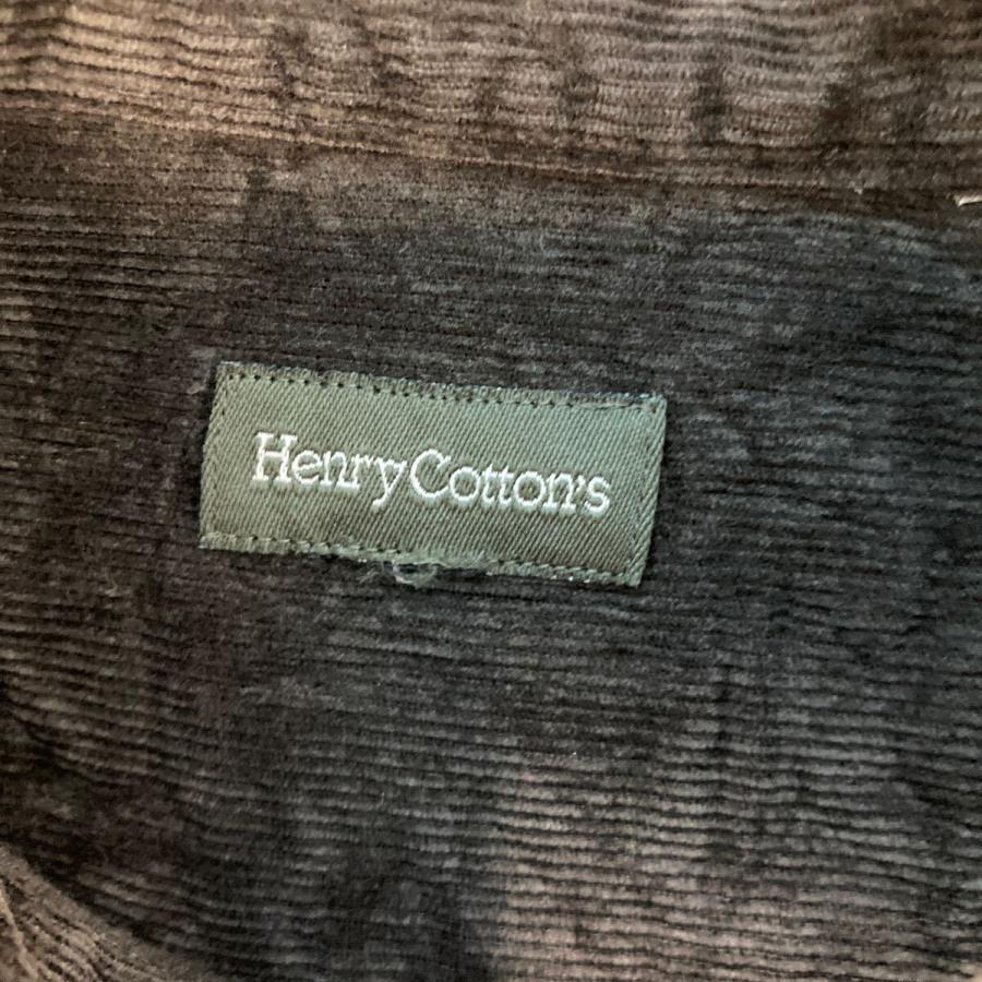 Henry Cotton's 長袖 コーデュロイシャツ XL〜 ブラウン ビッグサイズ