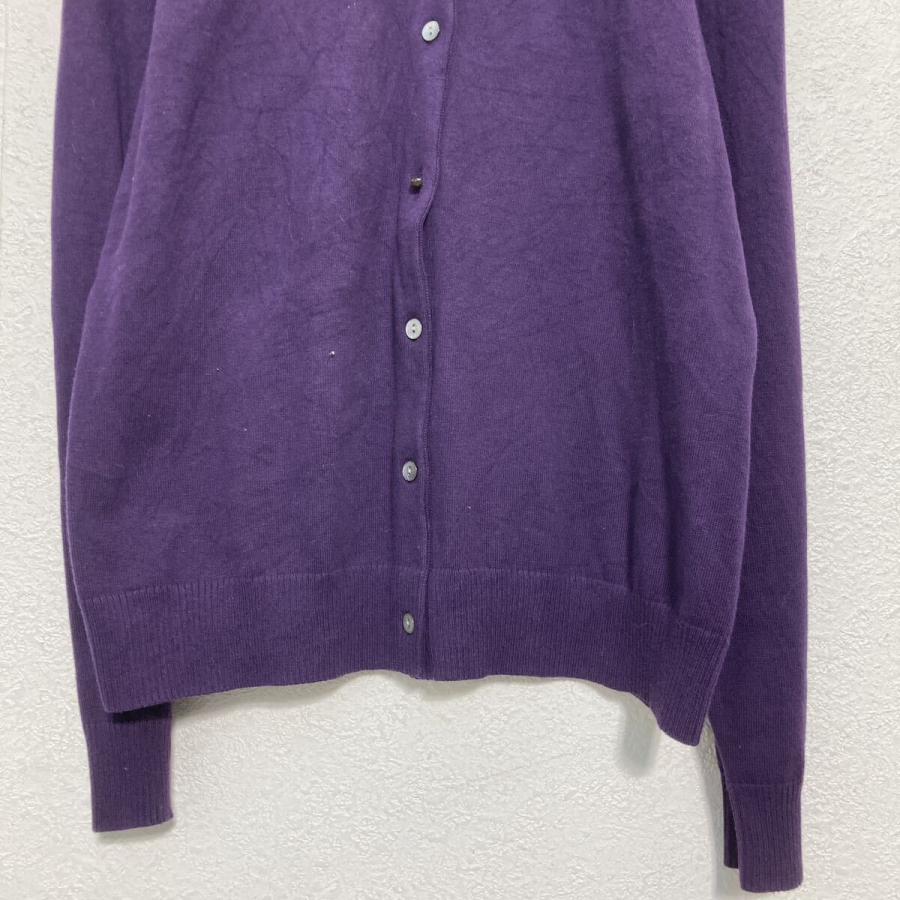 LANDS END コットン混紡 ニット セーター カーディガン M レディース