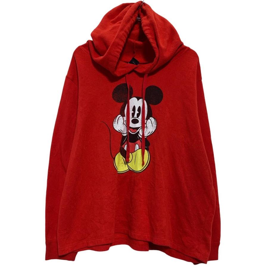 Disney キャラクター プリントスウェット パーカー XL レッド