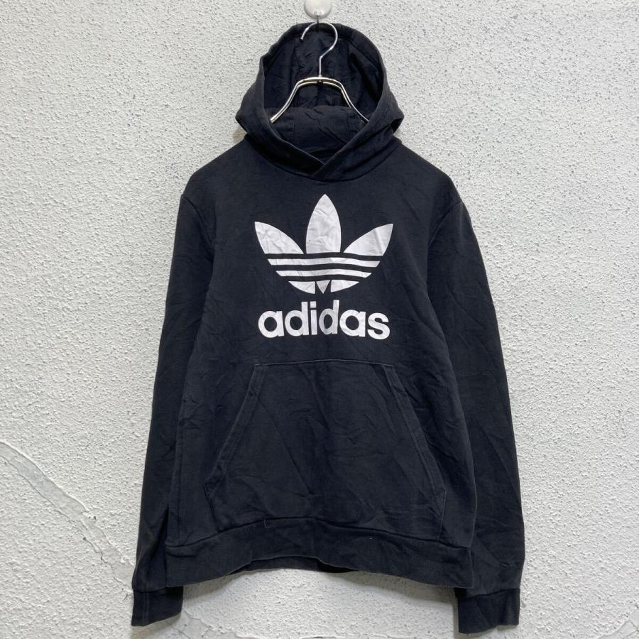 adidas プリント スウェット パーカー アディダス キッズ M ブラック