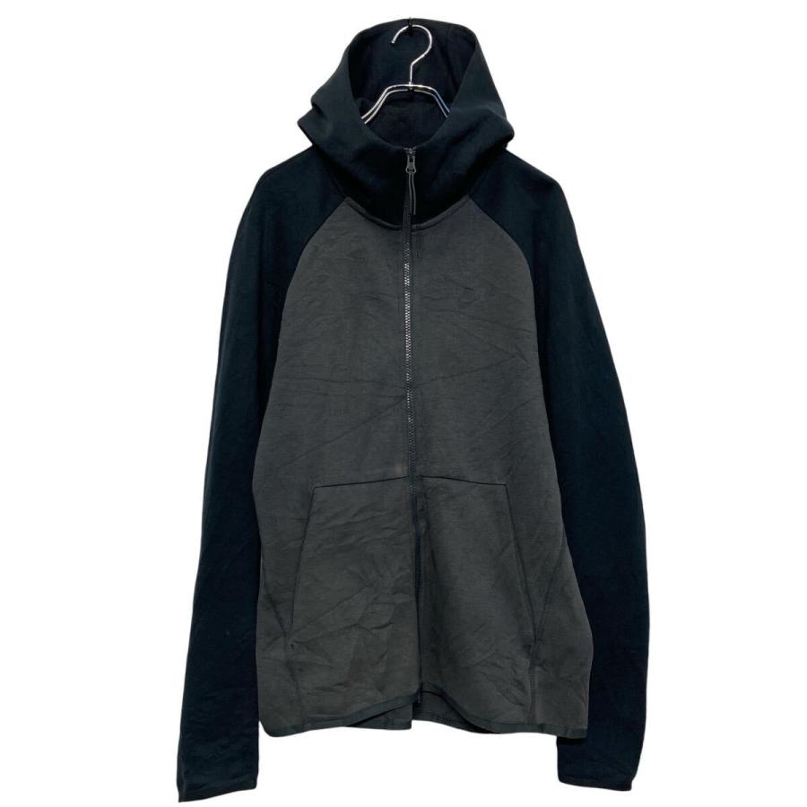 Nike フルジップパーカー M ブラック/グレー NIKE プリント スウェット パーカー ナイキ M ブラック グレー