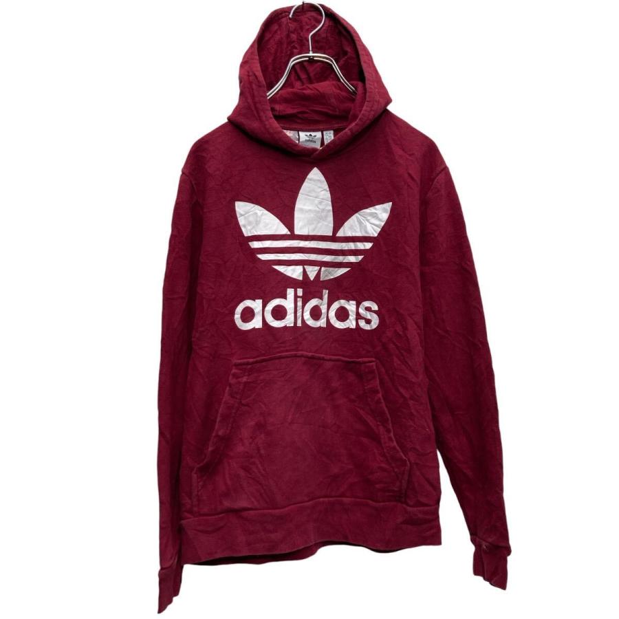 adidas プリント スウェット パーカー アディダス キッズ L ボルドー