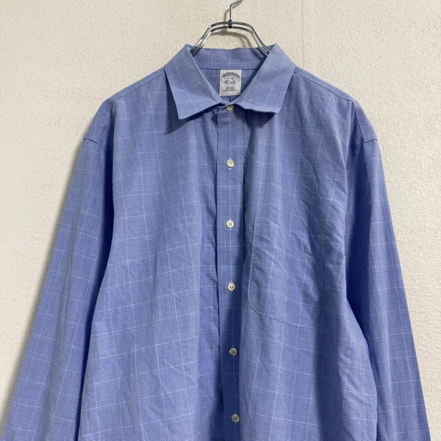 Brooks Brothers 長袖 チェック シャツXL ブルー ブルックスブラザーズ