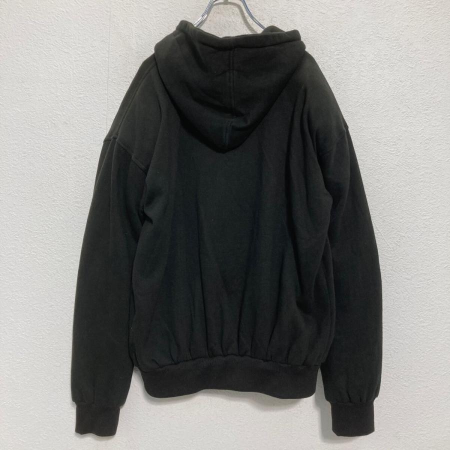 ジップアップ モーターサイクル スウェット パーカー S ブラック 肘当