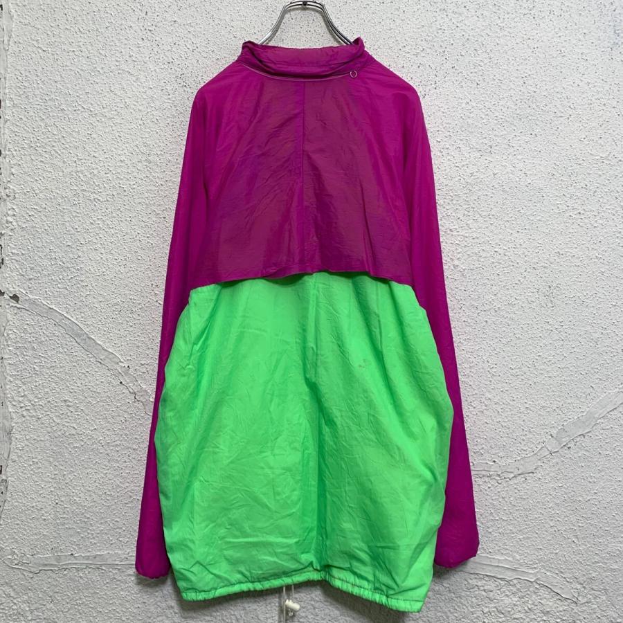 【美品】ナイロンフードジャケット Ｌサイズ グリーン ビンテージ90's○EMSフード付きナイロンジャケット緑size L