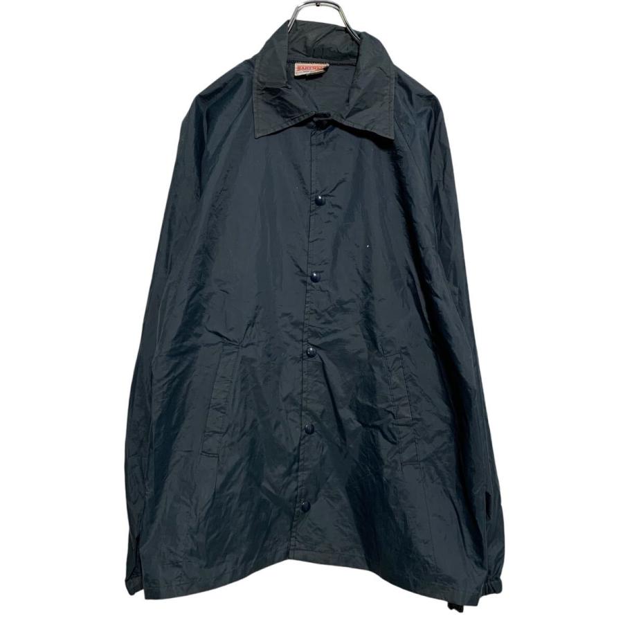 A17570 美品 ブルーナボイン 総柄ナイロンジャガードコーチJK 黒 1 HARTWELL ナイロン コーチジャケット M ネイビー USA製 裏地なし
