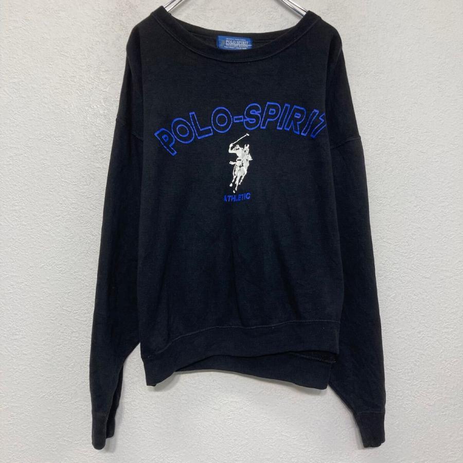 POLO SPIRIT プリント スウェット トレーナー レディース M~ ブラック