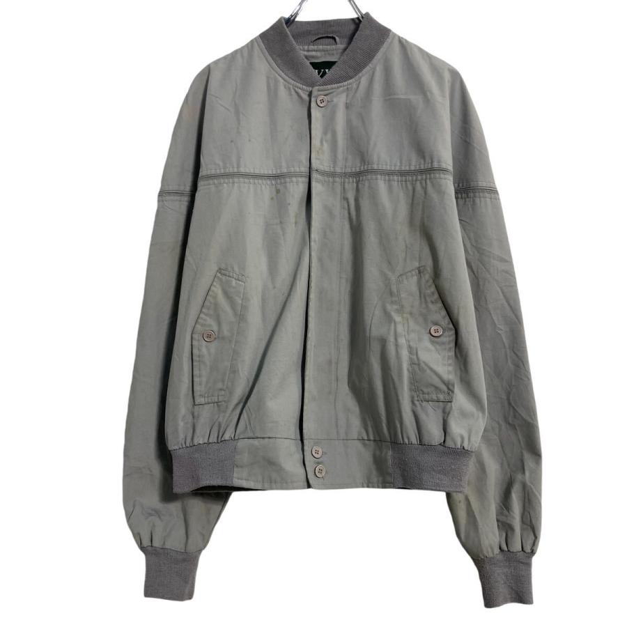IVY CLUB ジップアップ ジャケット M グレー コットン混 古着卸