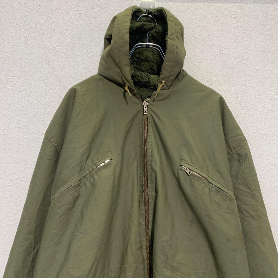 ミリタリー風 ジャケット XL 程 オリーブ フルジップ ファー 切替