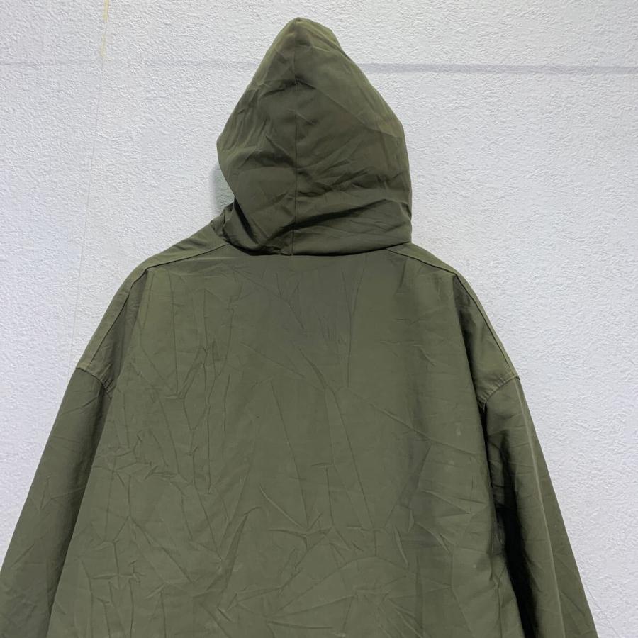 ミリタリー風 ジャケット XL 程 オリーブ フルジップ ファー 切替