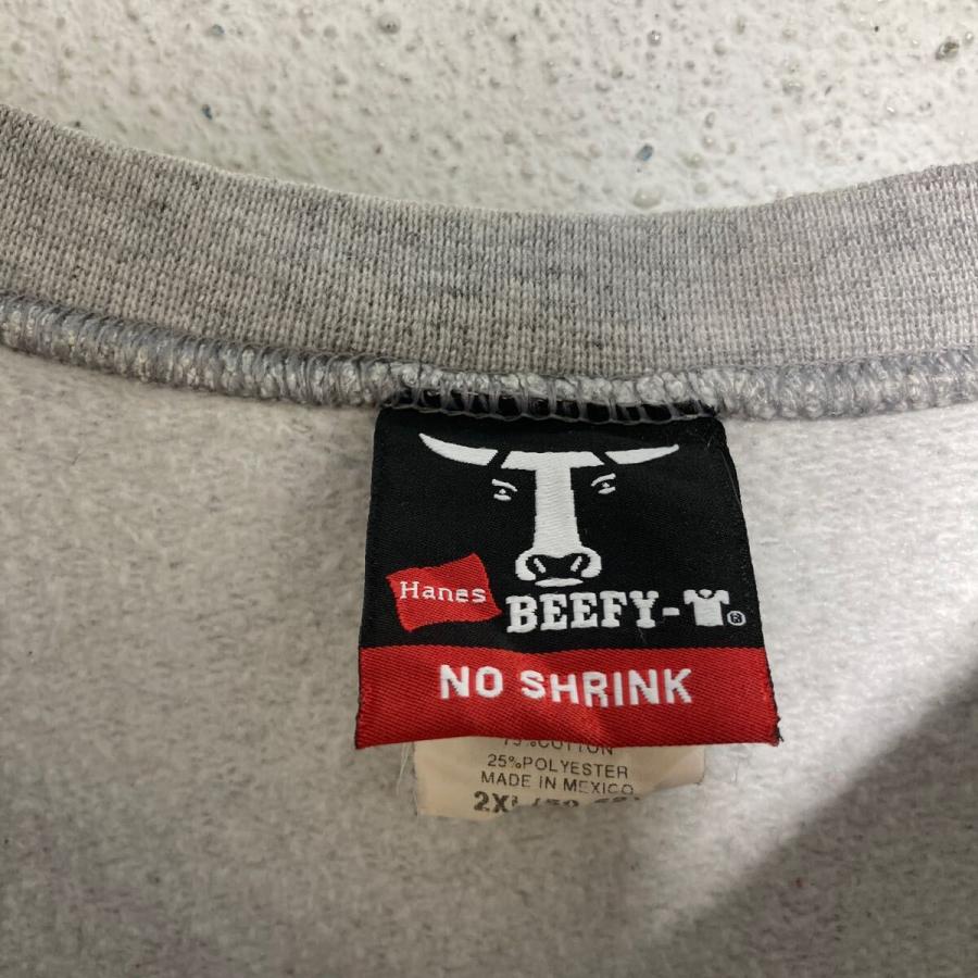 Hanes プリント スウェット トレーナー ヘインズ 2XL グレー ビッグ 