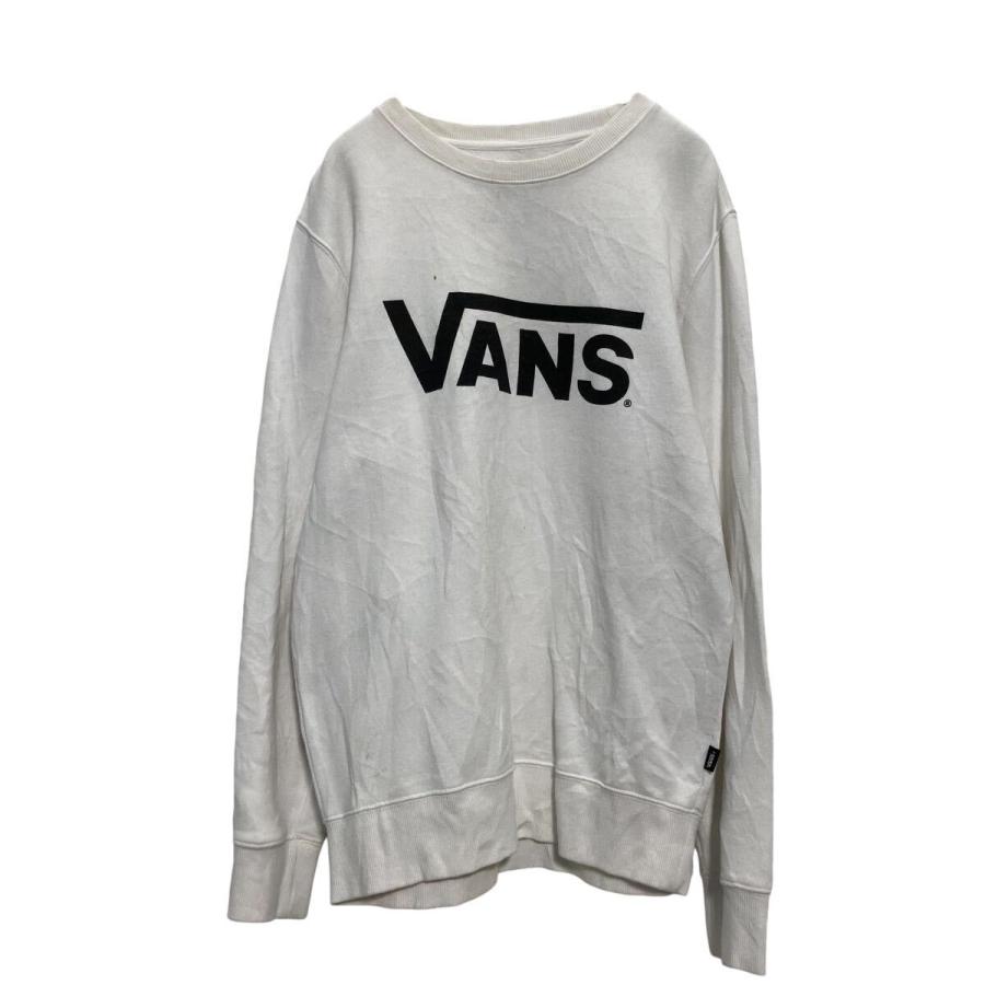 VANS ロゴスウェット トレーナー S ホワイト ヴァンズ 裏起毛