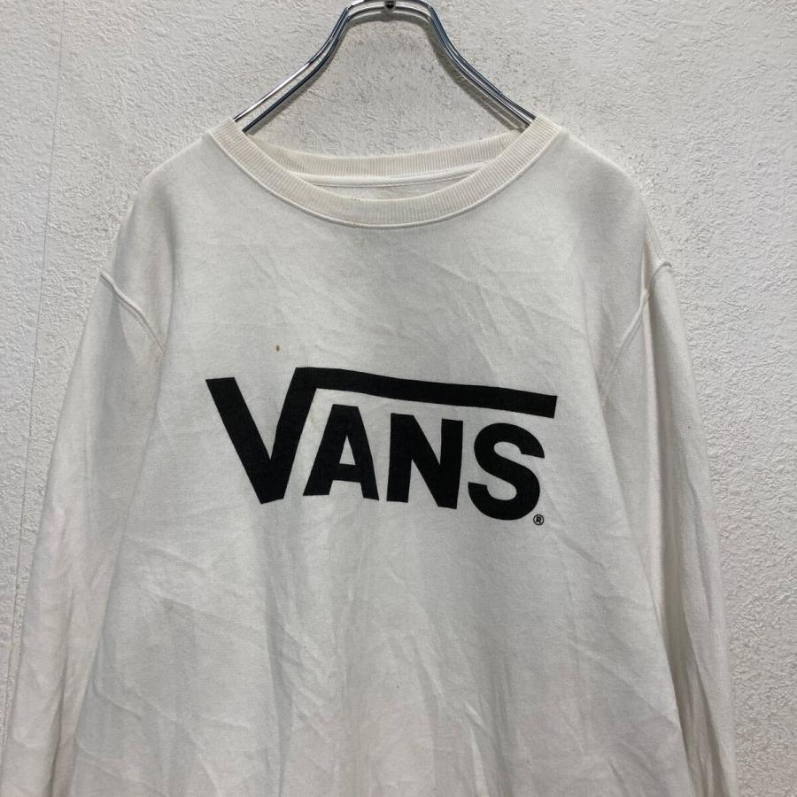 VANS ロゴスウェット トレーナー S ホワイト ヴァンズ 裏起毛