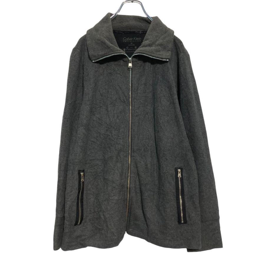 Calvin Klein ジップアップ フリースジャケット XL ダークグレー
