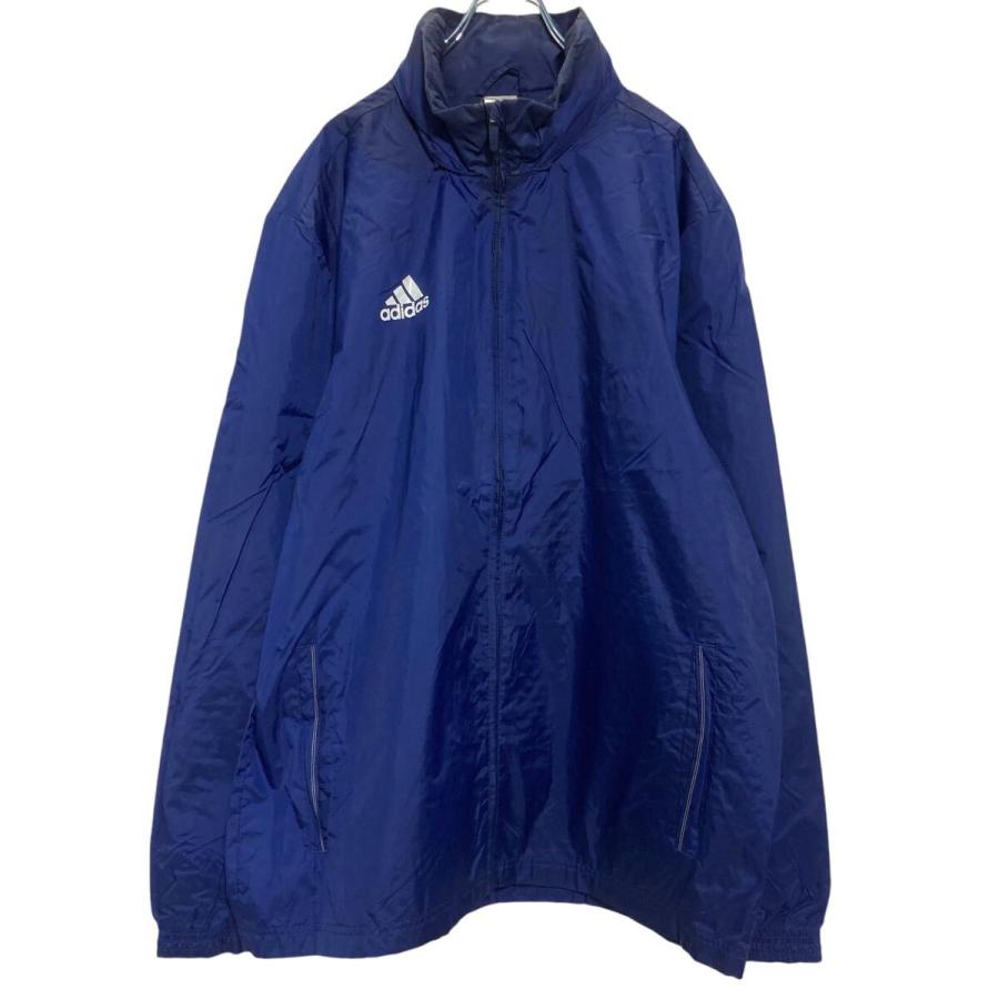 adidas ジップアップ ナイロンジャケット XL ネイビー アディダス 