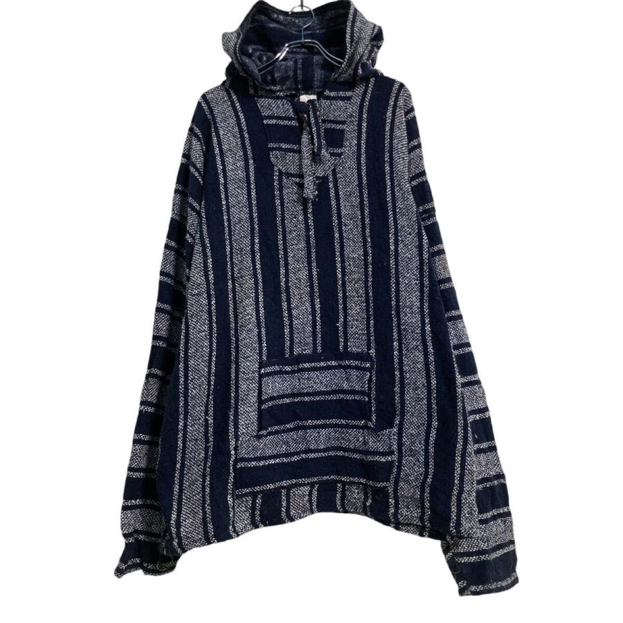 メキシカンパーカー 3XL ネイビー ホワイト ビッグサイズ ヒッピー