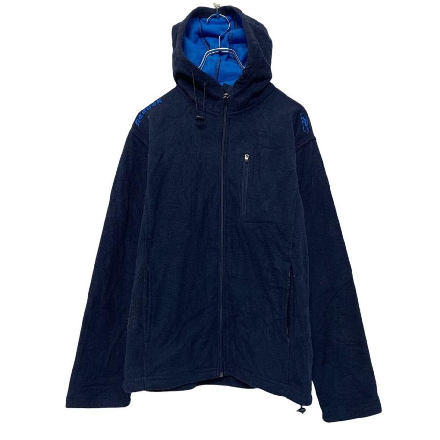 Reebok フリース ジャケット リーボック M 程 ネイビー ブルー 