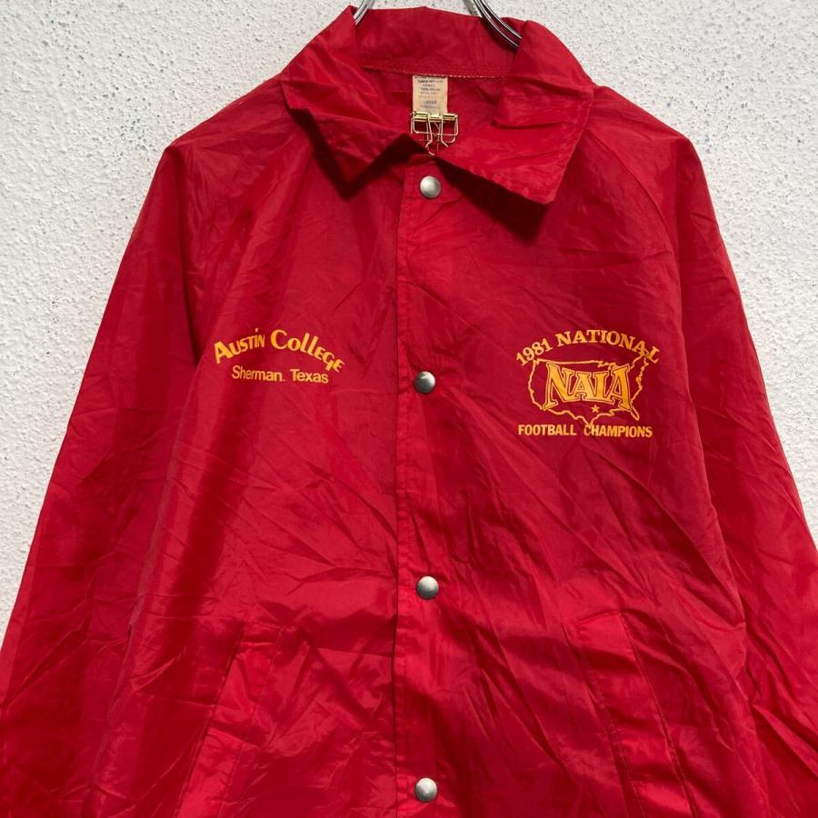 ナイロン コーチ ジャケット L レッド ブルゾン スナップボタン 80s