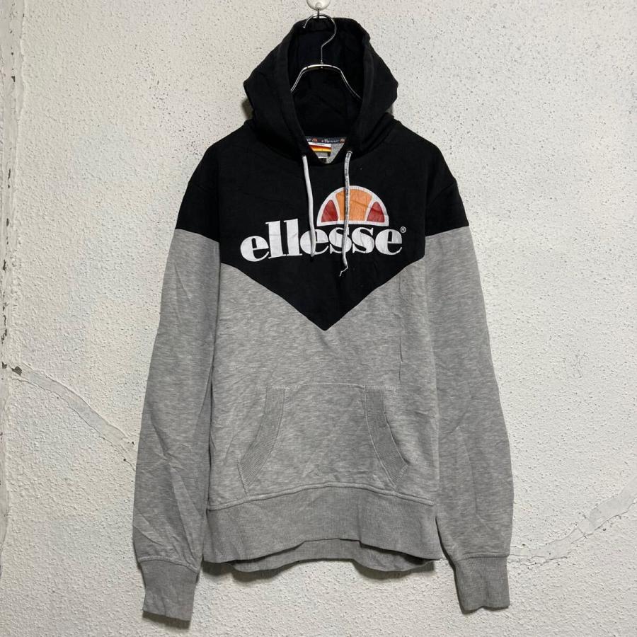 ellesse プリント スウェット パーカー エレッセ M ブラック プル 