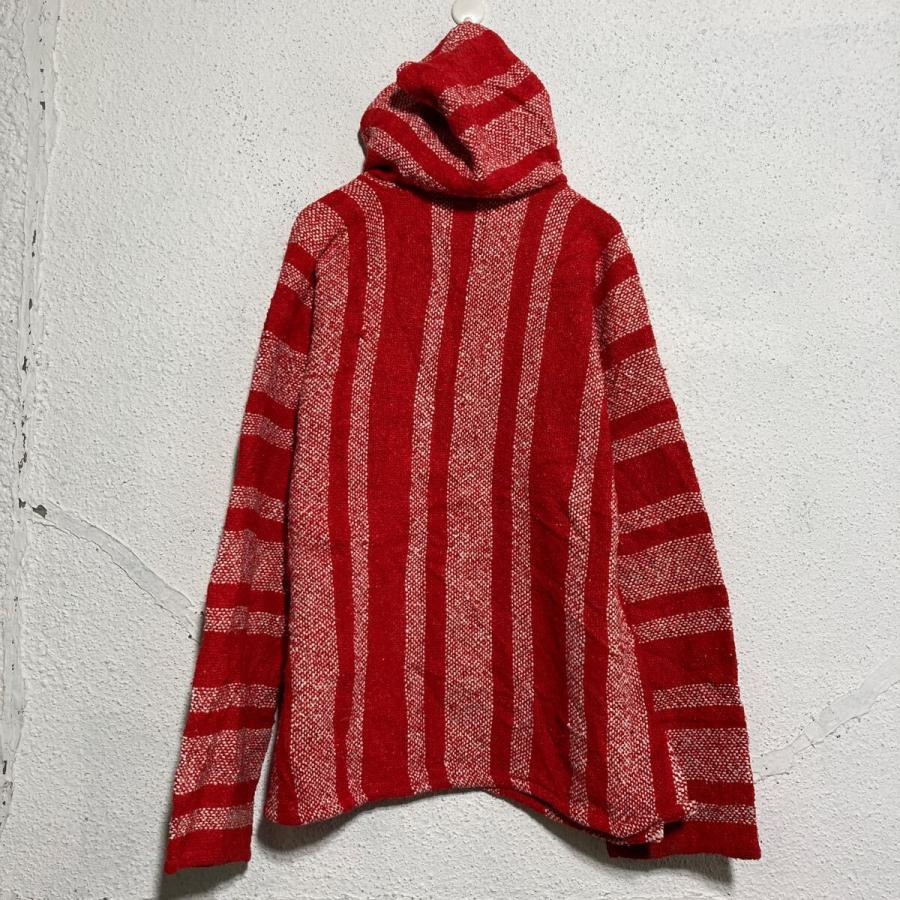 メキシカン パーカー L レッド プルオーバー 古着卸 ヒッピー 民族