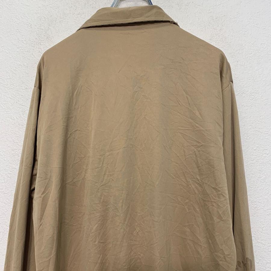 長袖 無地 シャツ M サイズ 程 ベージュ 開襟 開襟シャツ ポケット付き  
