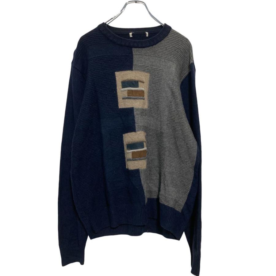 ニット セーター XL〜 ネイビー グレー 古着卸 アメリカ仕入 a610-6554