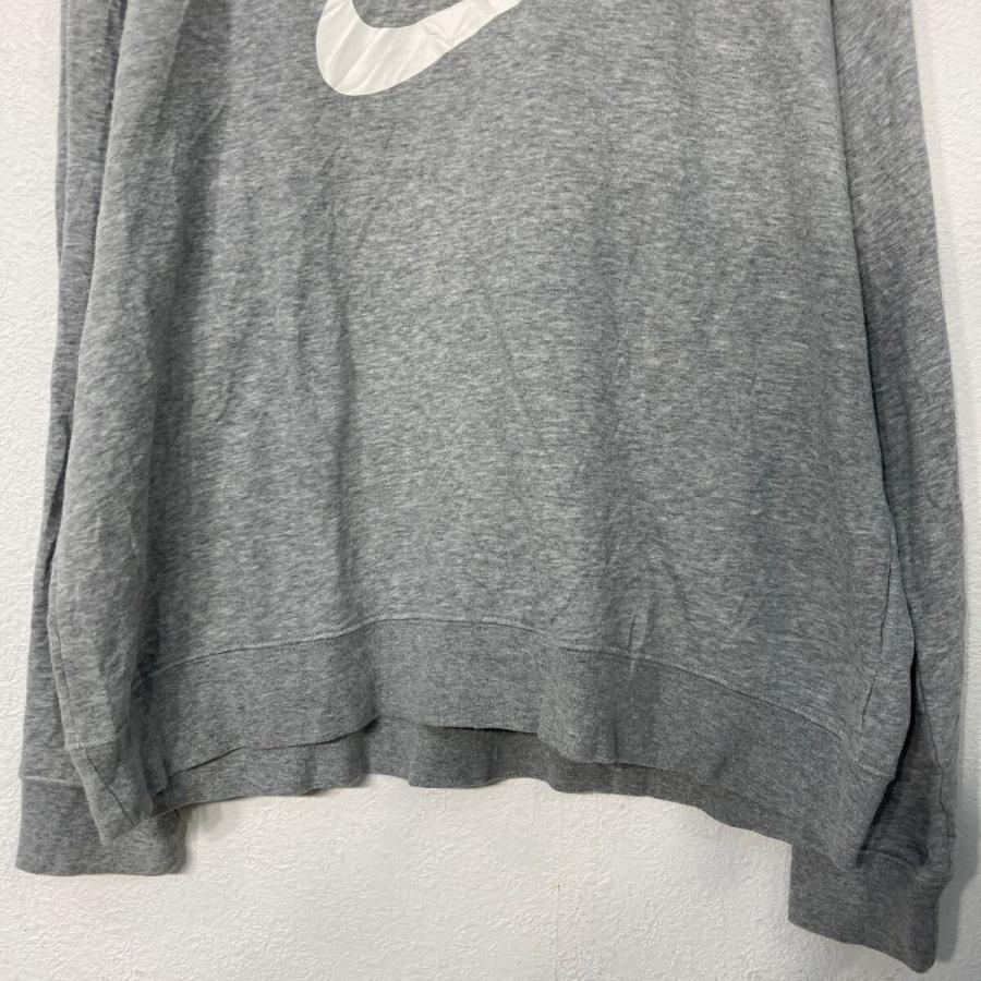 NIKE ロゴ スウェット トレーナー ナイキ レディース L グレー プル