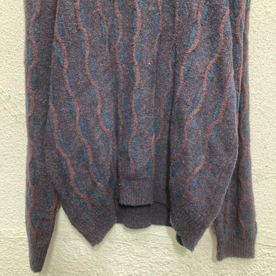 ALEXANDER JULIAN ウール混紡 ニット セーター L ブラウン ネイビー V