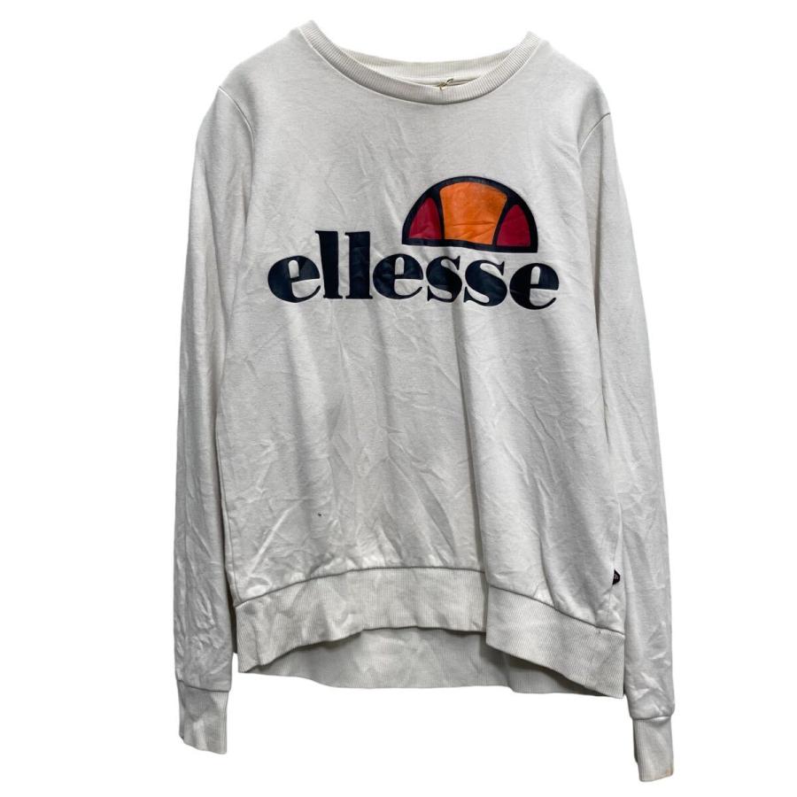 ellesse プリント スウェット トレーナー エレッセ S~ ホワイト プル