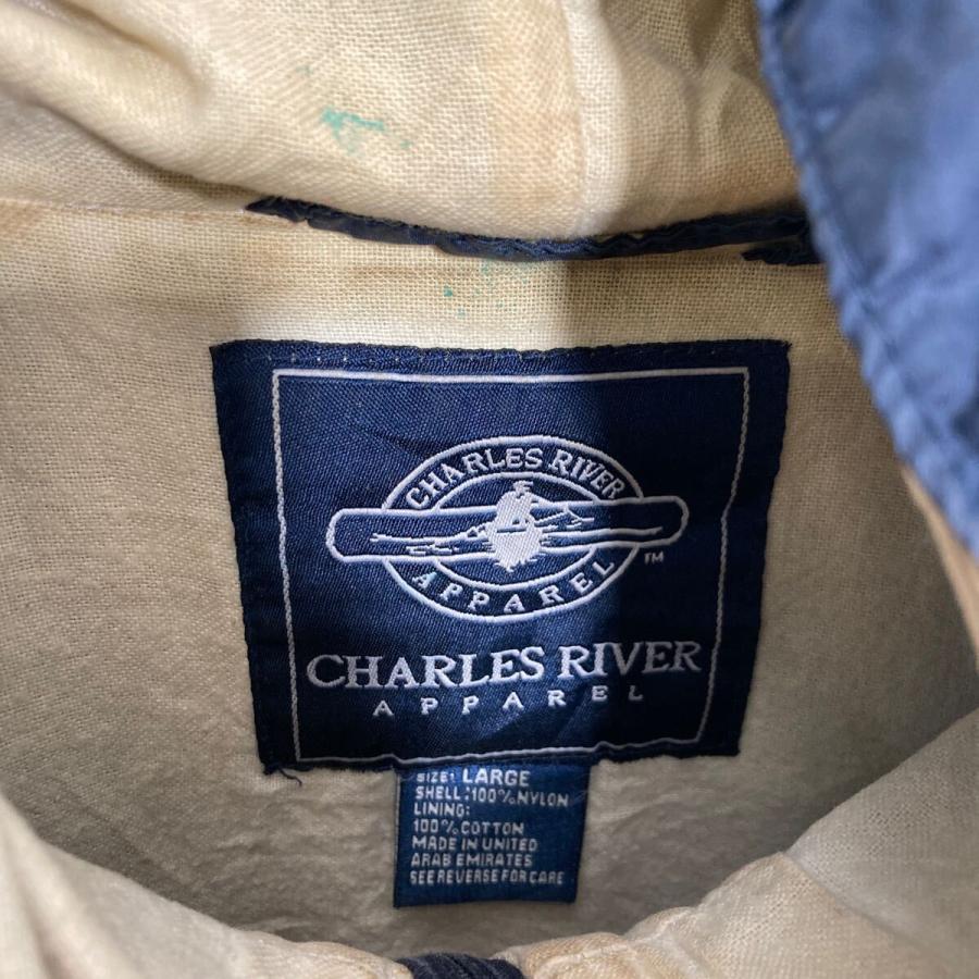 CHARLES RIVER ナイロン ジャケット L ブラック イエロー ポケット
