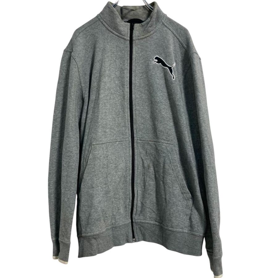 PUMA ロゴ スウェット トレーナー プーマ L グレー フルジップ 裏起毛 