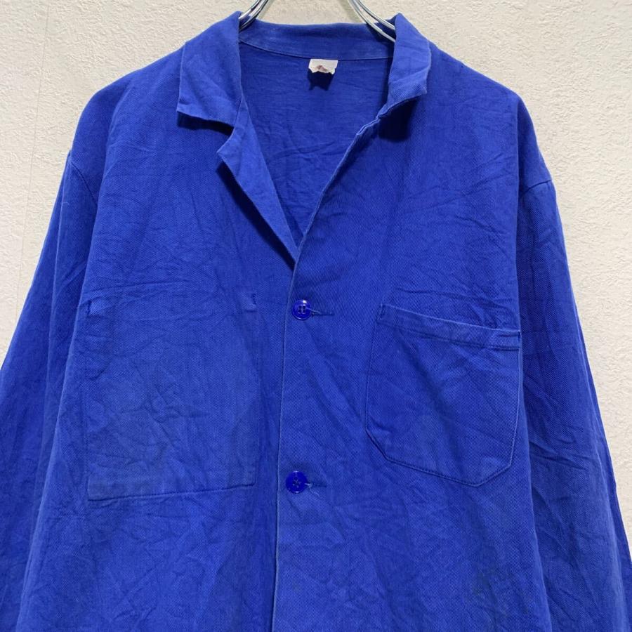 ショップコート M 程 ブルー ワーク ラボコート コットン 古着卸