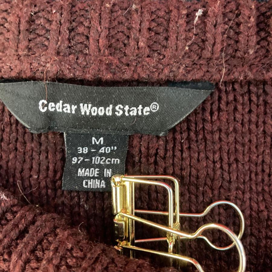 Cedar Wood State アクリル ケーブル編み ニット セーター M ブラウン 