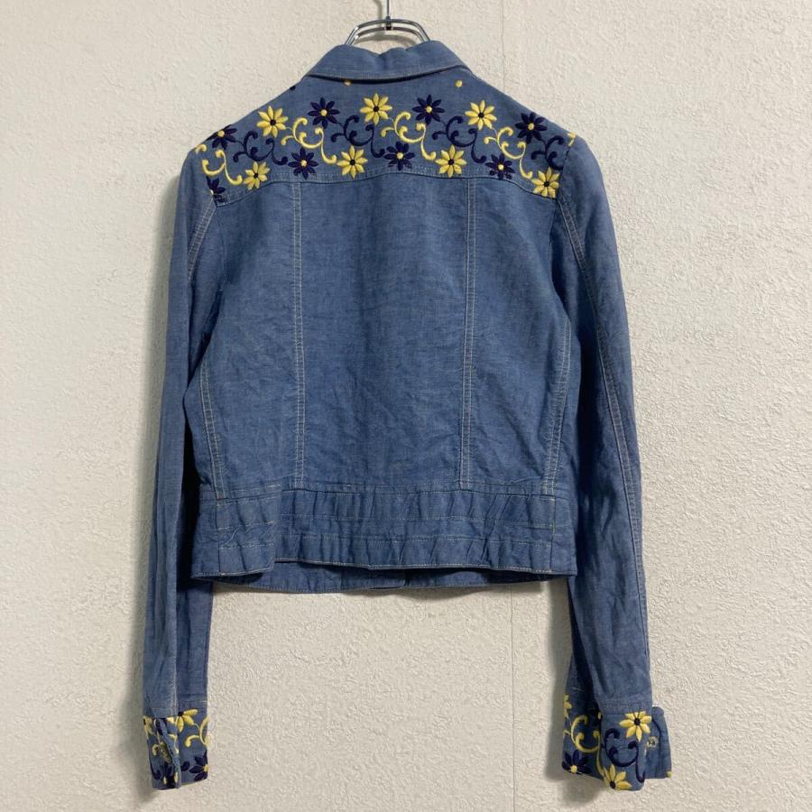 デニムジャケット レディース XS〜 ブルー 刺繍 花 古着卸 アメリカ仕 