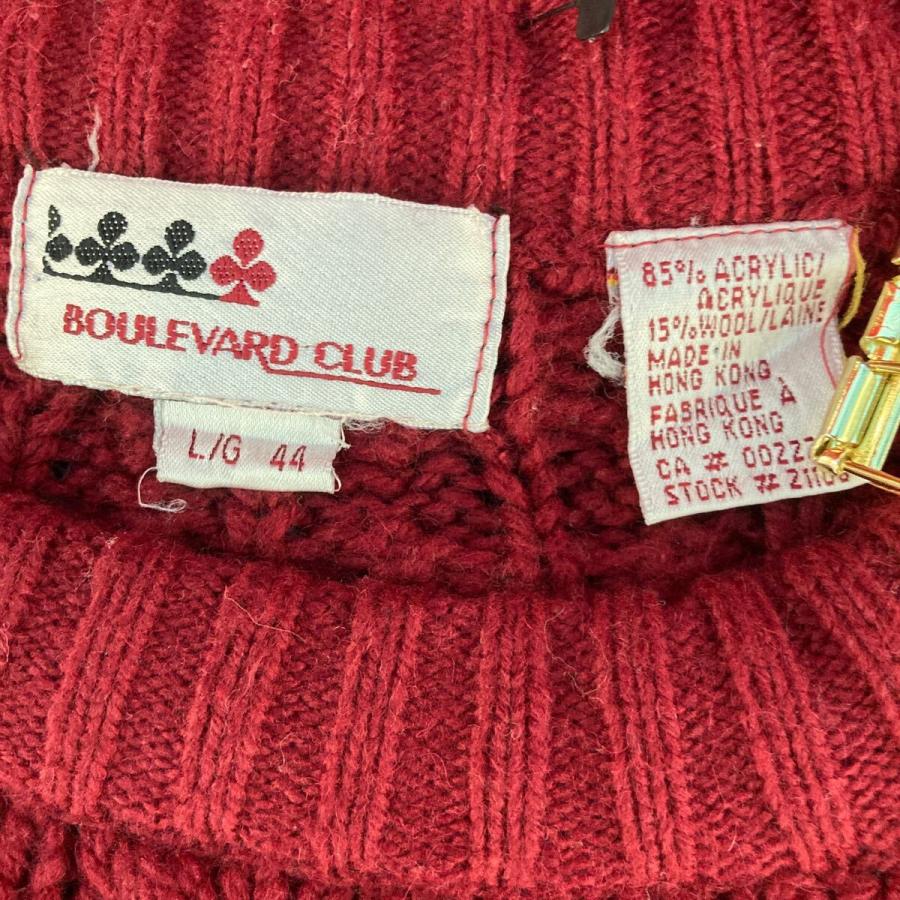 BOULEVARD CLUB アクリル ウール混紡 ニット セーター L バーガンディ