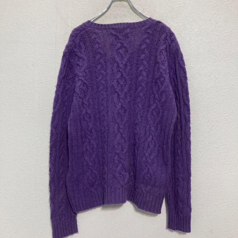 LANDS' END ウール ケーブルニット セーター レディース L パープル