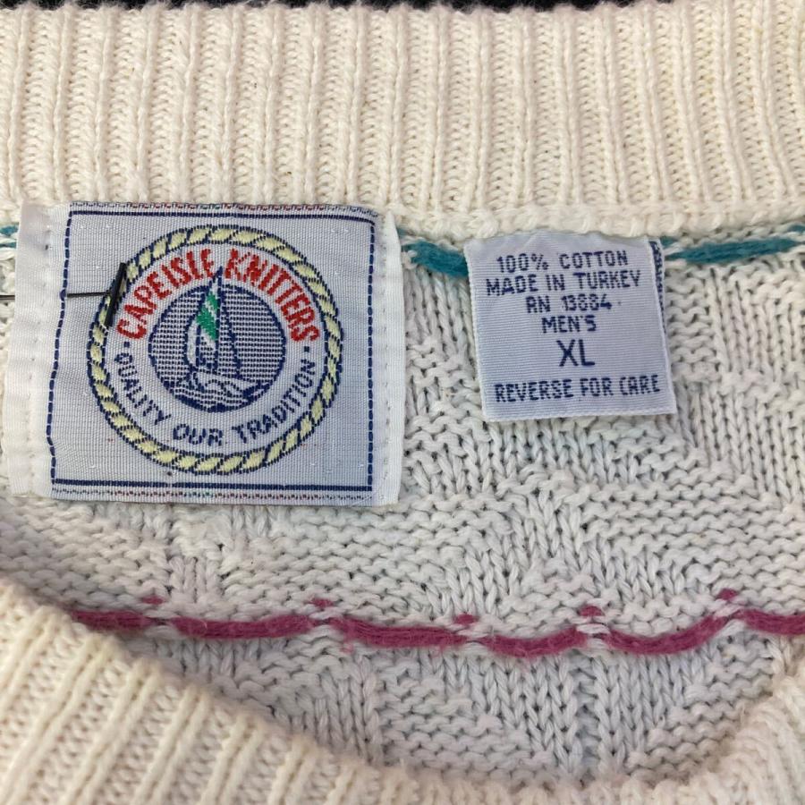 CAPEISLE KNITTERS コットンニット セーター XL オフホワイト ビッグ 