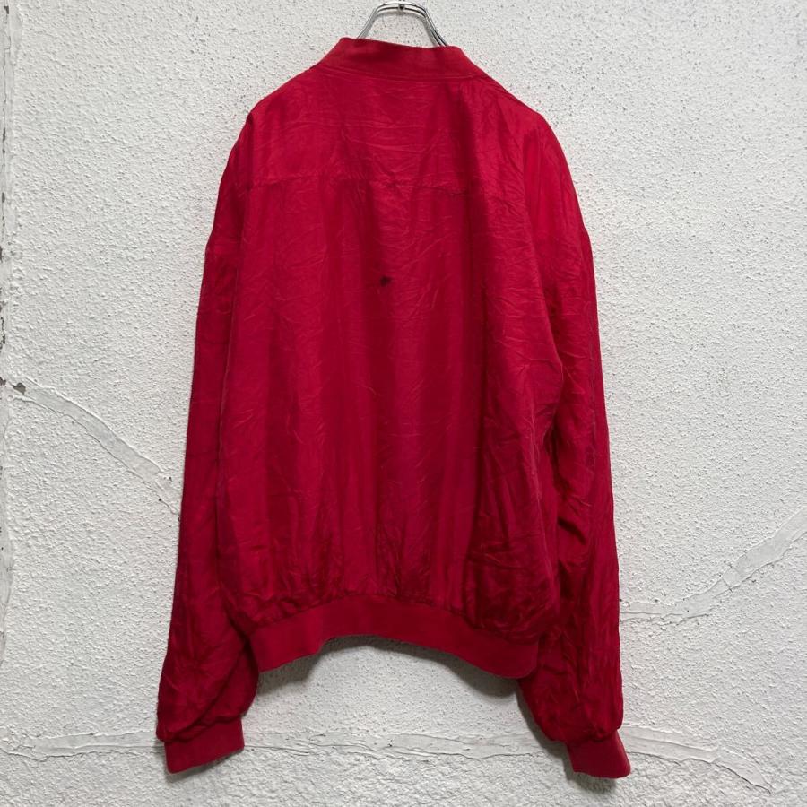 TULLIANO シルク ジャケット L レッド シンプル ブルゾン フルジップ