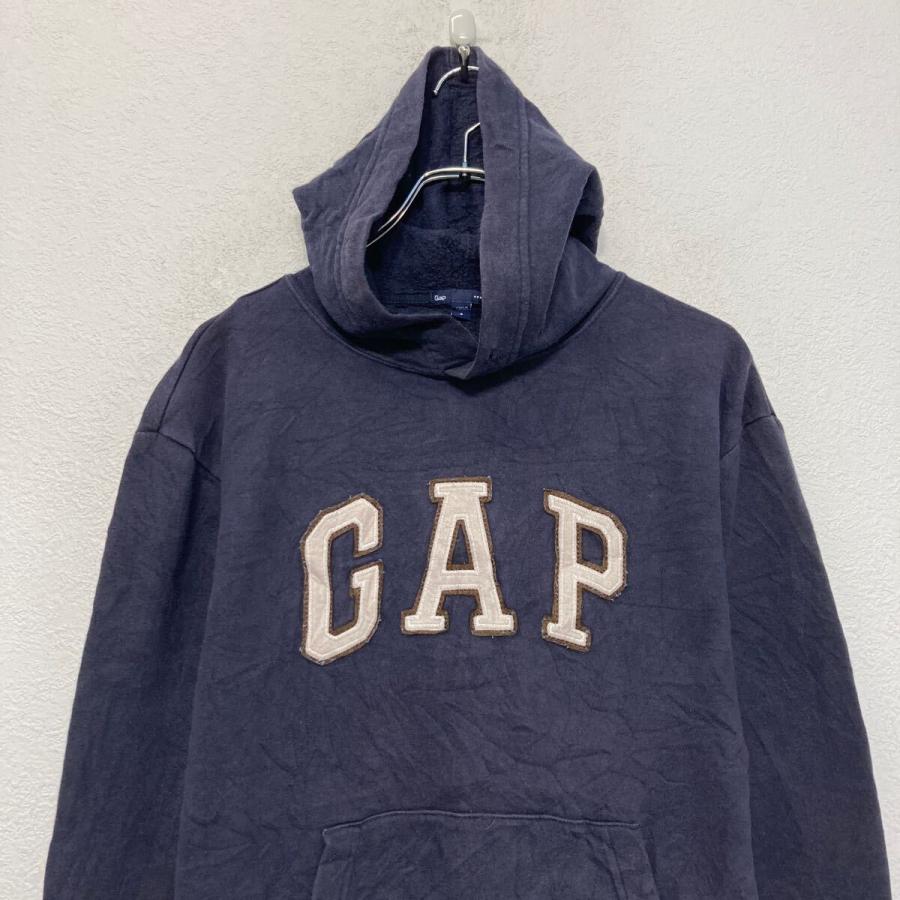 GAP ロゴスウェット パーカー ギャップ S ネイビー プルオーバー