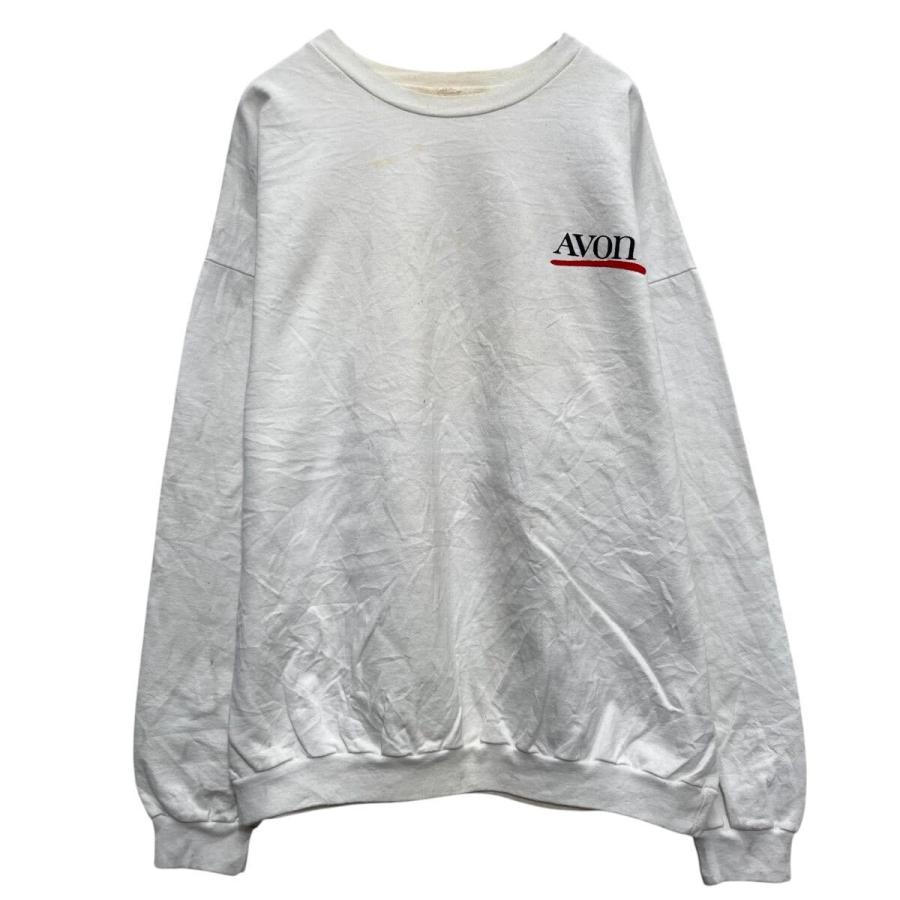プリントスウェット トレーナー XL~ ホワイト ビッグサイズ AVON 裏