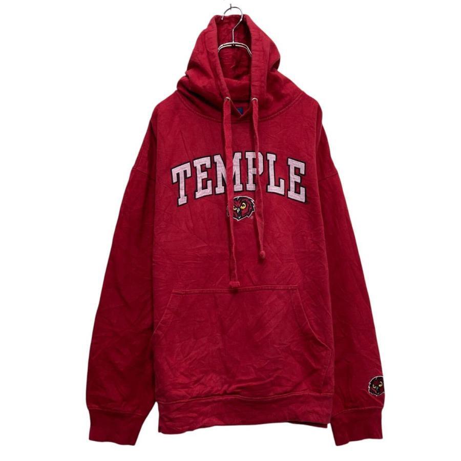 old varsity brand プリント スウェット パーカー XL~ レッド プル 