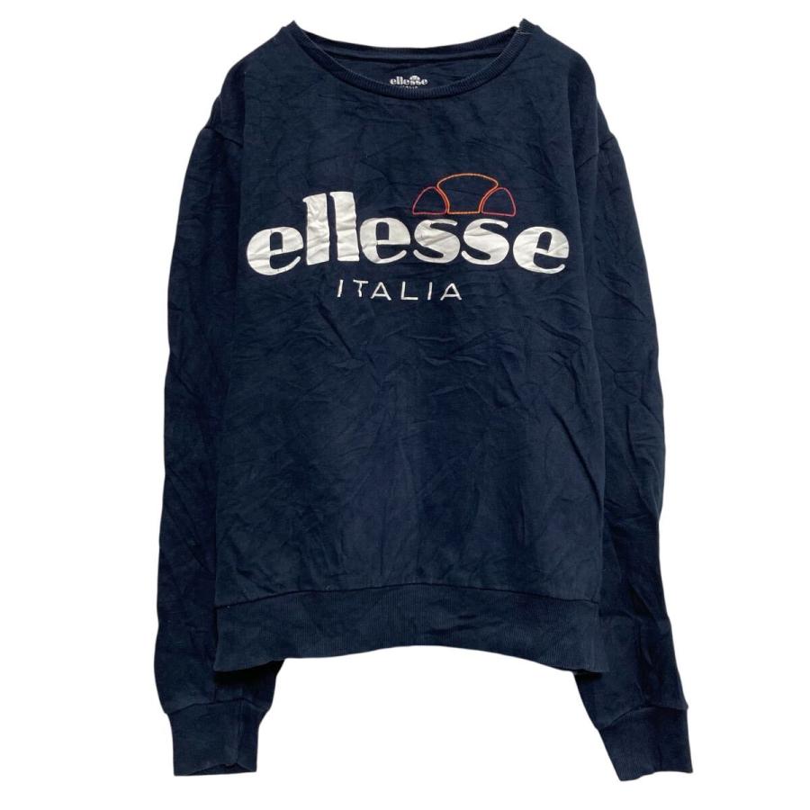 ellesse ロゴスウェット トレーナー エレッセ L ブラック プルオーバー