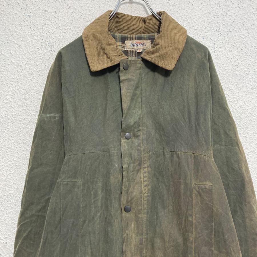 Antartex オイルドジャケット S モスグリーン 襟コーデュロイ 裏