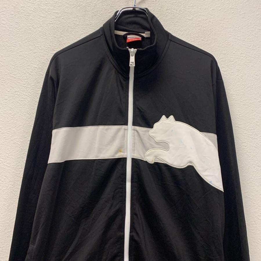 PUMA ロゴジャージ プーマ L ブラック ホワイト フルジップ ボーダー 