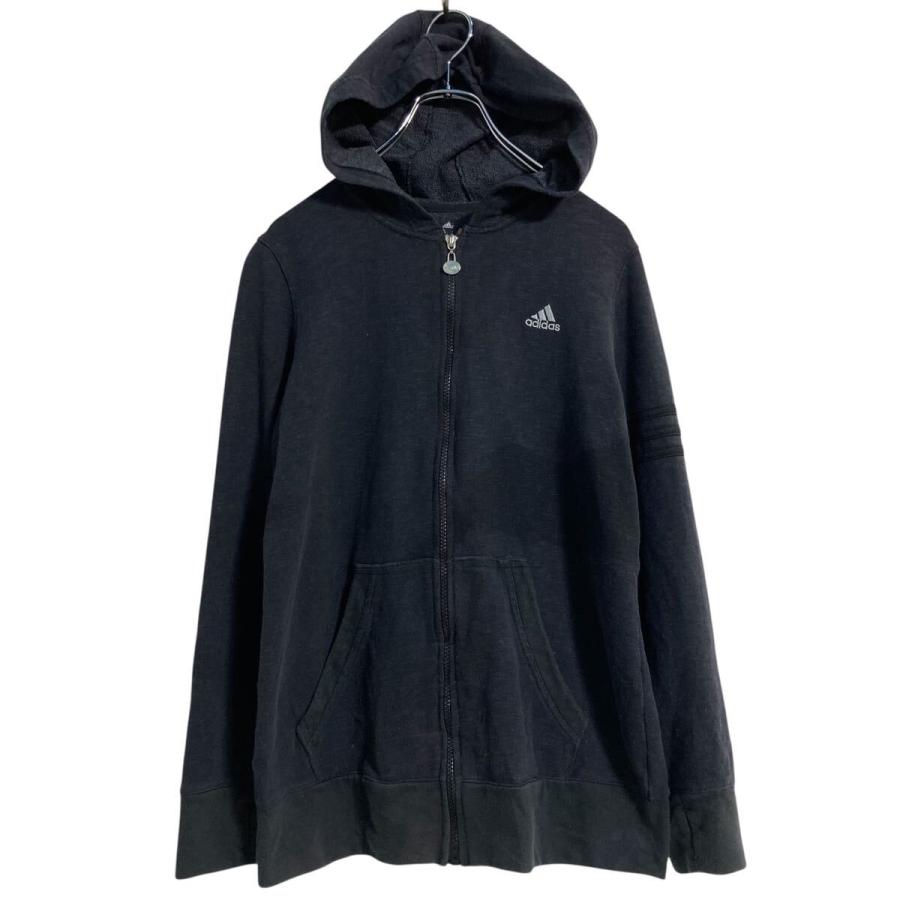 adidas ロゴスウェット パーカー アディダス キッズ M ブラック ジップ